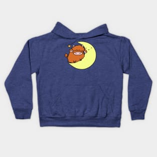 Highland Cow Crescent Moon Kids Hoodie